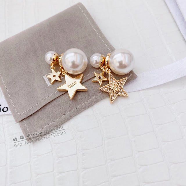 Dior飾品 迪奧經典熱銷款925銀針星星珍珠耳釘耳環  zgd1470